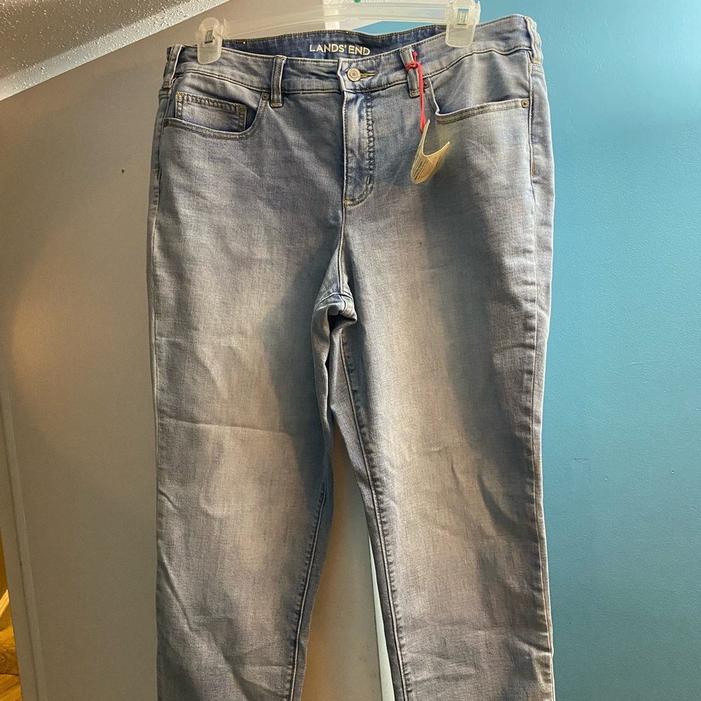 Lands End Womens Plus Mid Rise Slim Jeans New with Tags